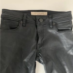 Burberry Brit Ladies Wax Coated Jeans Black In Size 27 Skinny Low Rise